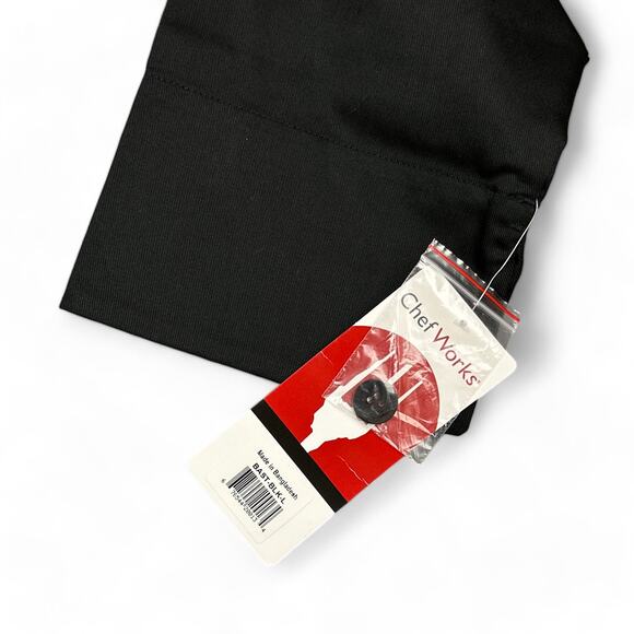 Chef Works Chef Coat Adult LARGE Black Long Sleeve Uniform Jacket Cook Workwear - Picture 5 of 8